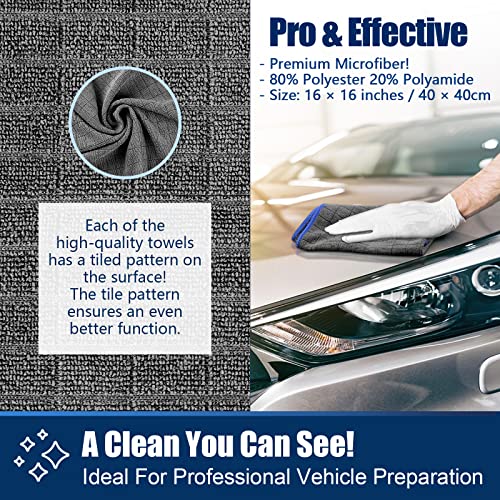 Airlab 8x Microfiber Cleaning Cloths for Glass and Windows, Wonder Wipes Drying Cloth, Super Soft Waffle Pattern Washable Cloth Duster for Kitchen Surfaces Bathrooms Mirrors Car Motorbike, 40x40cm - Image 4