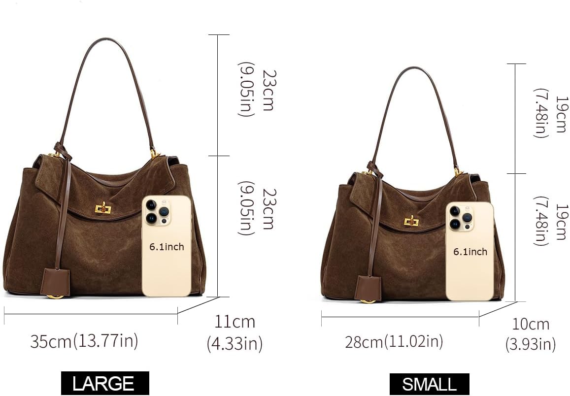 Genuine leather cowhide women's shoulder bag with detachable shoulder strap, flap buckle and underarm handbag purse