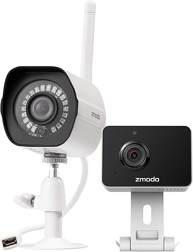 Zmodo Cámaras para seguridad en el hogar (paquete de cámaras para interiores y exteriores), 1080p HD, cámara IP inalámbrica WiFi, detección de