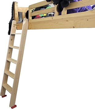 Bunk Bed Ladder Wood Only Camper RV Anti-Slip Climb Ladder 50" 60" 70" Dorm Double Stilt Bed 3.7" Wide with Pedals / Steps for Adults Teenagers Kids Color A, Size 4 Steps 1.25m/49.2i