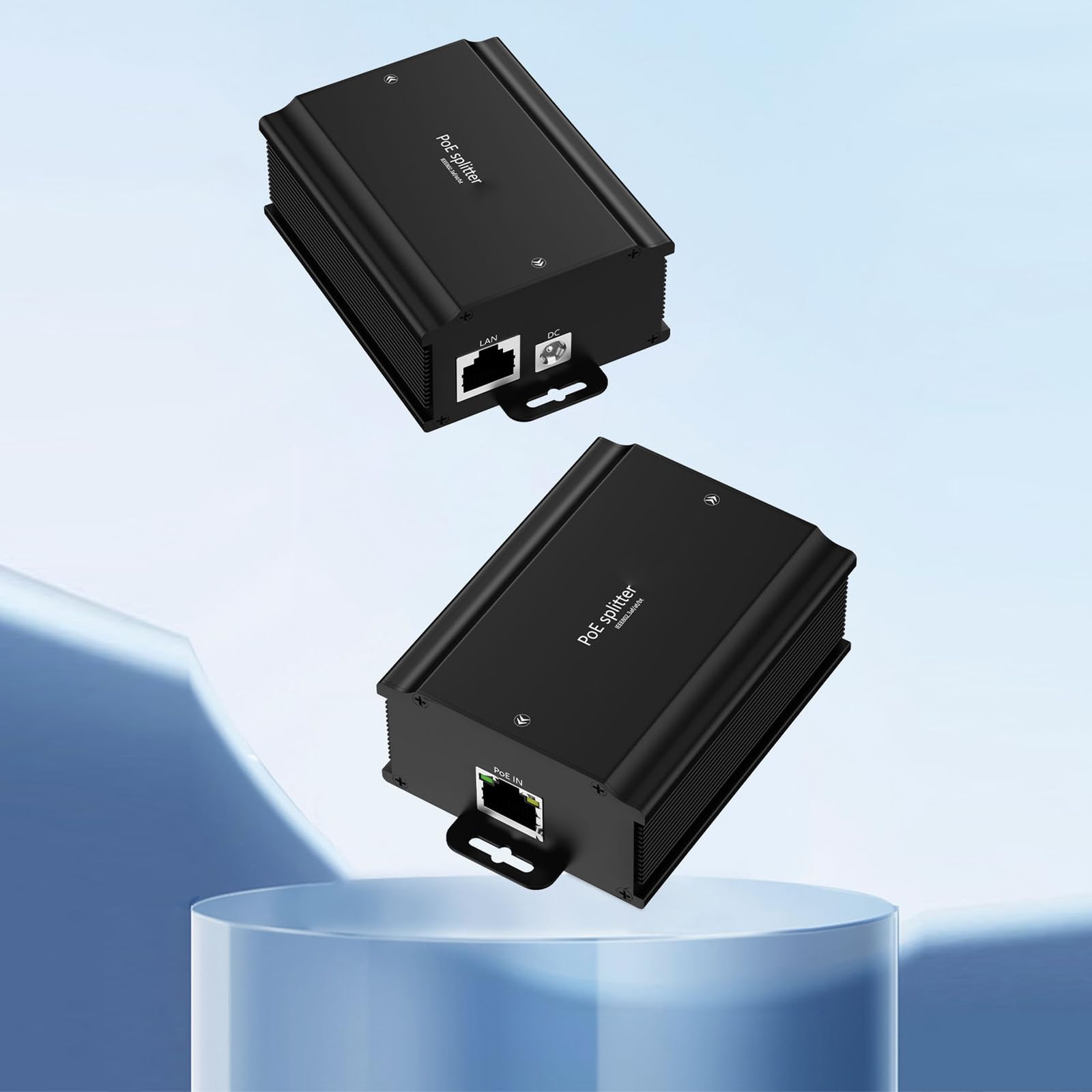 Leistungsstarker 48-V zu-36-V-2A Gigabit POE, POE Splitter für Überwachungskameras mit Protokollen für Netzwerkgeräte und Kameraprotokolle