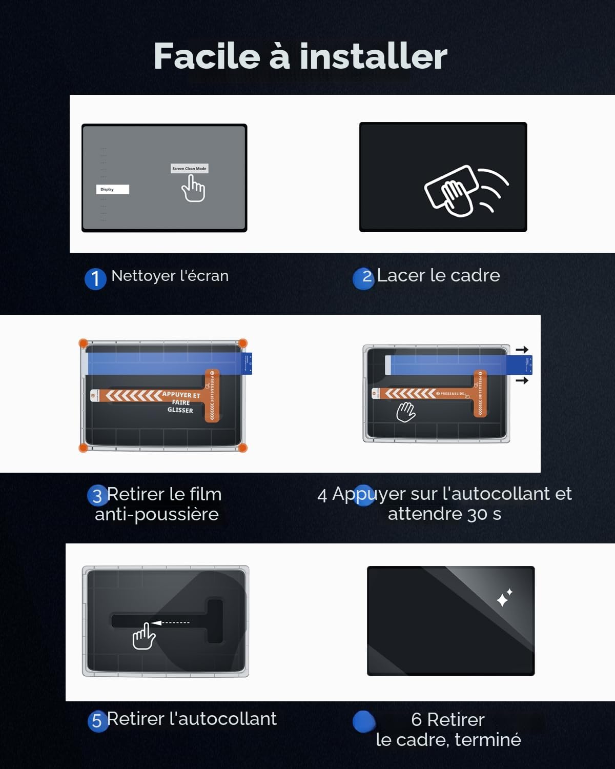 HD Série 2 Pièces 16" + 8" Film Protecteur pour Tesla Model Y 2026 Premium/Performance, Avant Et Arrière Écran 9H Verre Trempé Écran de Protection avec Kit d’Installation