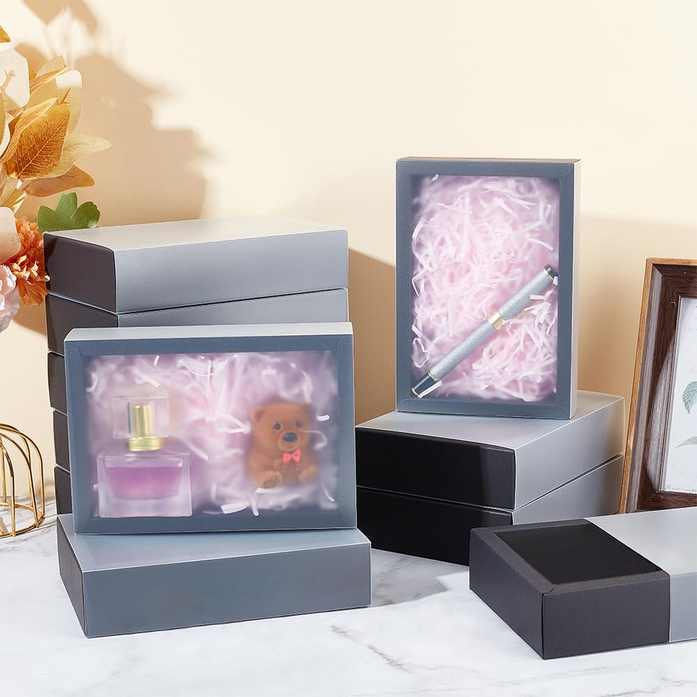 16 Scatole Regalo Kraft Con Finestra In PVC - 13.8x9.7x2.5 Cm - Per Gioielli, Dolci, Bomboniere - Foto 2