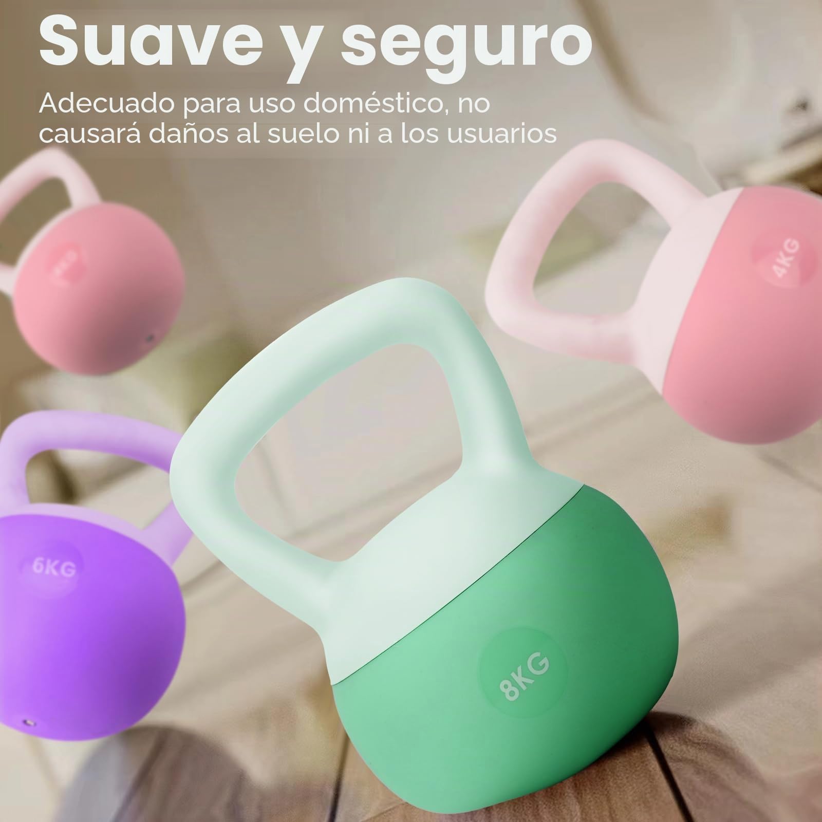 Kettlebell Suave 4–8 kg – Pesa Rusa de Entrenamiento con Revestimiento Flexible, Ideal para Fuerza, Fitness y Ejercicios en Casa