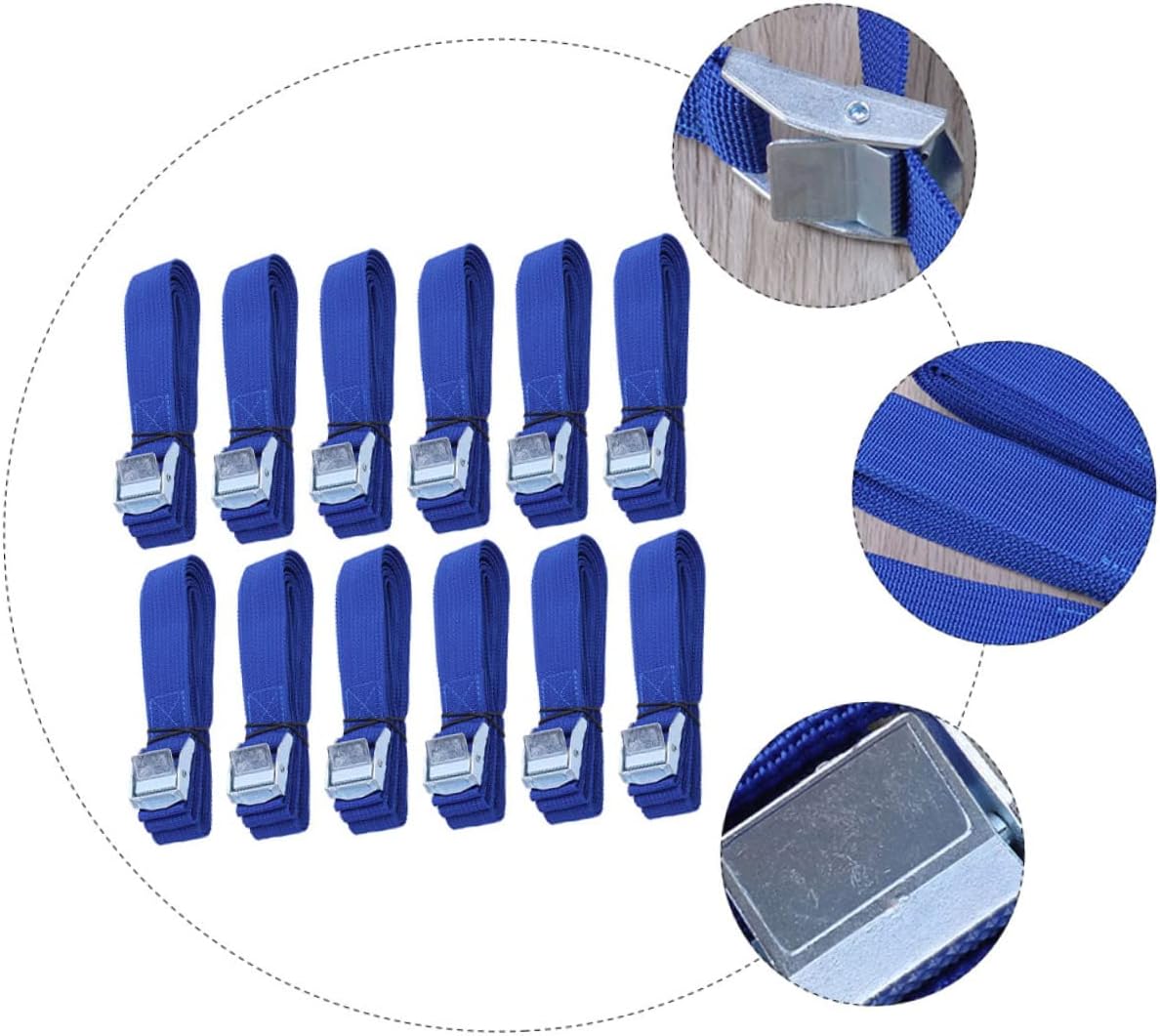 12pcs Cam Buckle Cargo Straps for Luggage Equipment Tie Down Straps for Safe Transport of Paddle Boards Kayaks