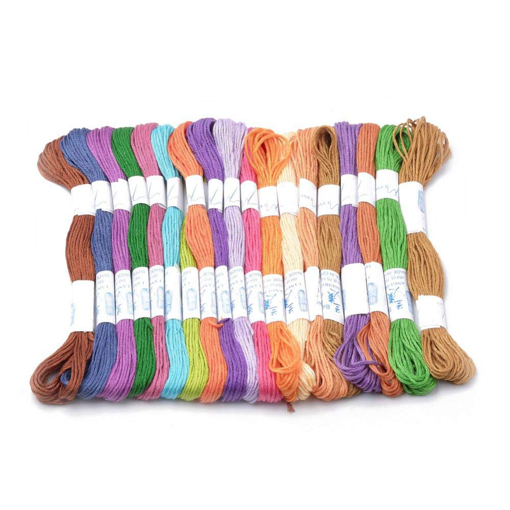Embroidery Threads 20 Mixed Rainbow Colour Floss Cross Stitch Threads Craft Thread Sewing Thread for DIY Crafts Friendship Bracelets