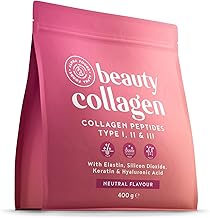 Collagene Poudre [400gr] | Collagen Peptides (Type I, II & III) | Élastine Marin + Acide Hyaluronique + Kératine | Collagène Hydrolysé en Poudre | Goût Neutre | Alpha Foods