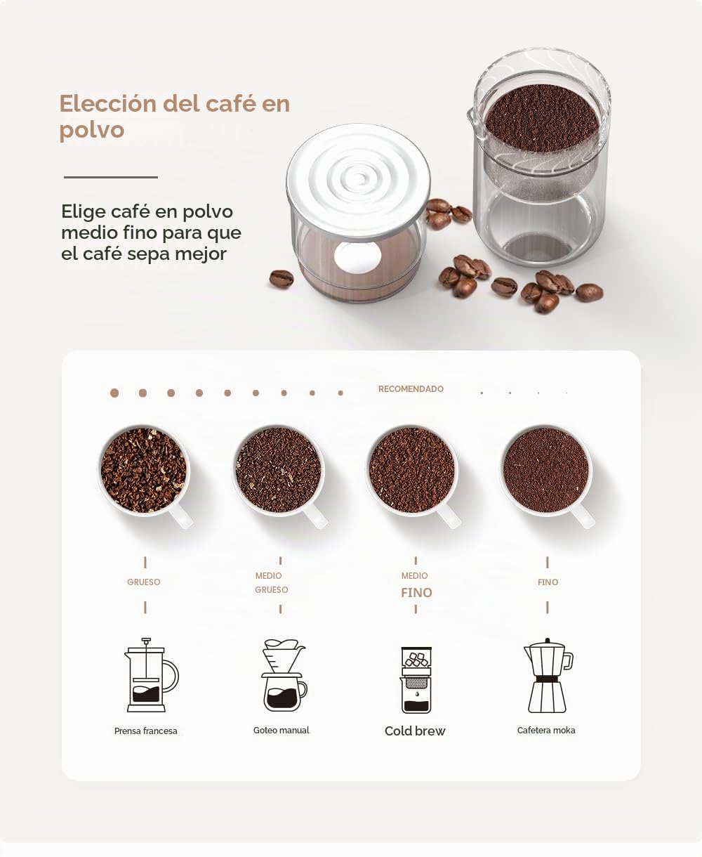 i Cafilas 2 en 1 Cold Brew Dripper Cold Brew Coffee Maker, Helado Goteador de goteo 300 ml - Cafetera para café y té en frío, cafetera para extracción en frío