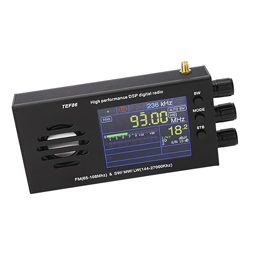 Miniatura 4 de Receptor de radio digital DSP con pantalla LCD, FM 65-108MHz SW MW LW, pantalla de 3.2 pulgadas, altavoz incorporado