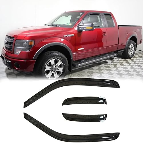 Protector de lluvia solar Deflector de viento para ventana Ford F150 1997-2003 Super/Extended Cab 1997-1999 F250 Light Duty Super/Extended Cab, 4