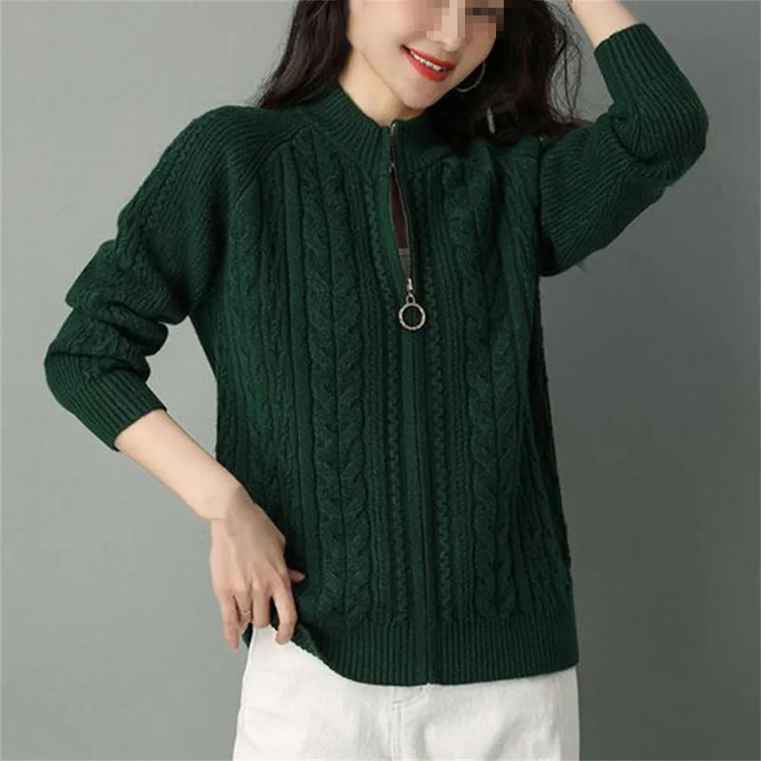 Cárdigan De Punto para Mujer, Suéteres, Chaqueta Tipo Cárdigan con Cremallera De Manga Larga