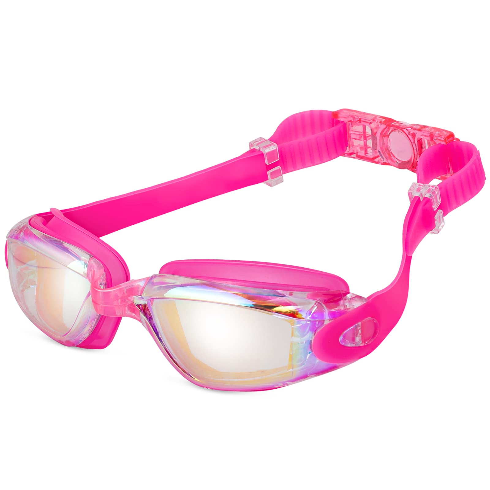Hippodance Gafas de Natación Unisex para Adultos y jóvenes,UV Protegido Espejo Gafas,Gran Angular de 180°, antivaho, protección UV, Gafas de Buceo con Estuche de Almacenamiento