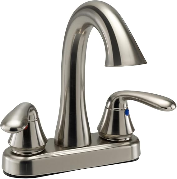 RecPro RV Bathroom Faucet with Two Handles 4 Inch