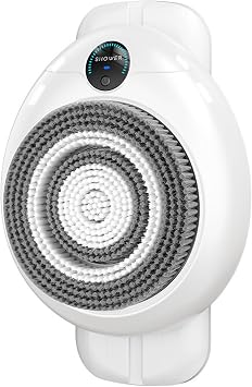 Wall Mounted Electric Shower Back Scrubber,Smart Wall Mounted Exfoliating Brush, IPX7 Waterproof, 3-Speed Adjustment, 2 Replaceable Heads for Shower Deep Cleansing Back Massage Exfoliating