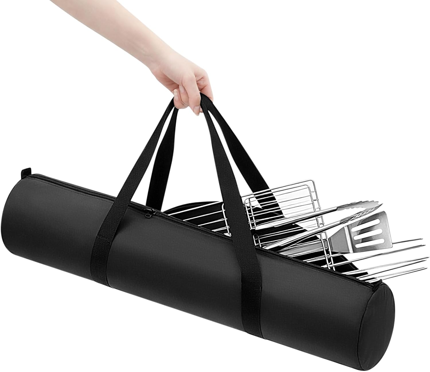 Abbylike 36 Inch PVC Heavy Duty Rotisserie Kit Storage Bag, Waterproof Grill Rotisserie Carrying Case with Reinforced Handles for Outdoor BBQ Grill Accessories