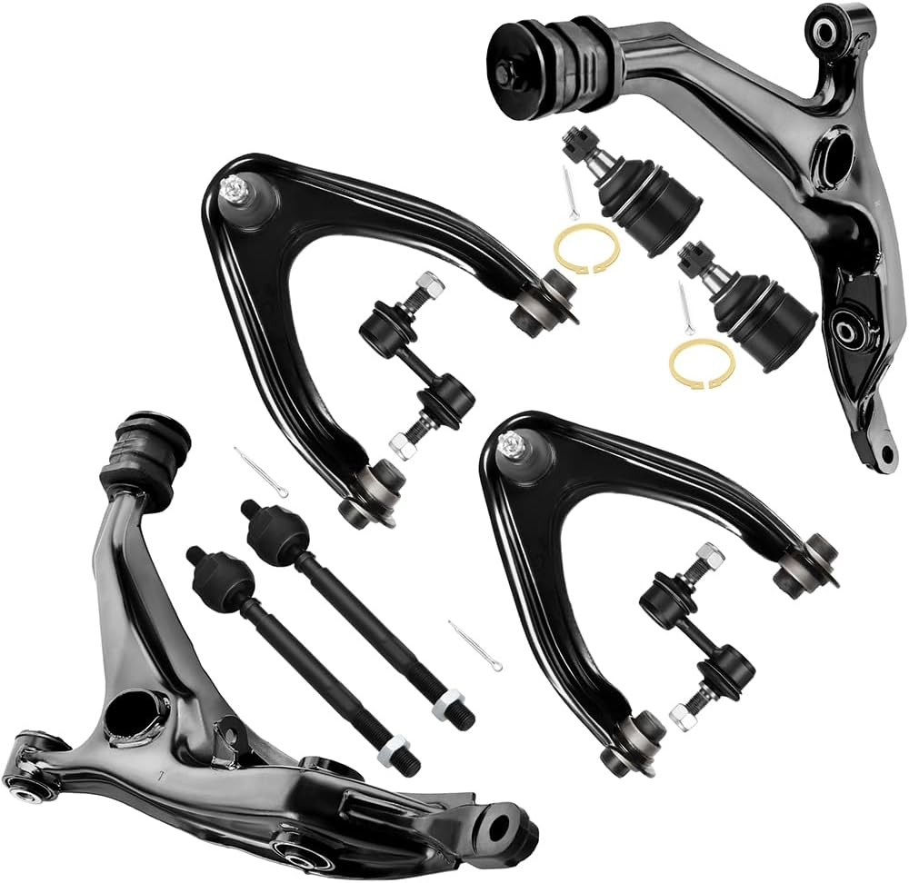 SCITOO 10pcs Front Suspension Kit Lower Upper Control Arm Inner Tie Rod End Sway Bar Link Lower Ball Joint Fit 1997 1998 1999 2000 2001 For Honda CR-V