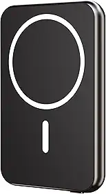 Geonav Power Bank, Carregador Portátil Universal por Indução 5.000mAh, Ultraslim Carregamento rápido, Compatível com MagSafe®, PB5KALMAGBK, Preto