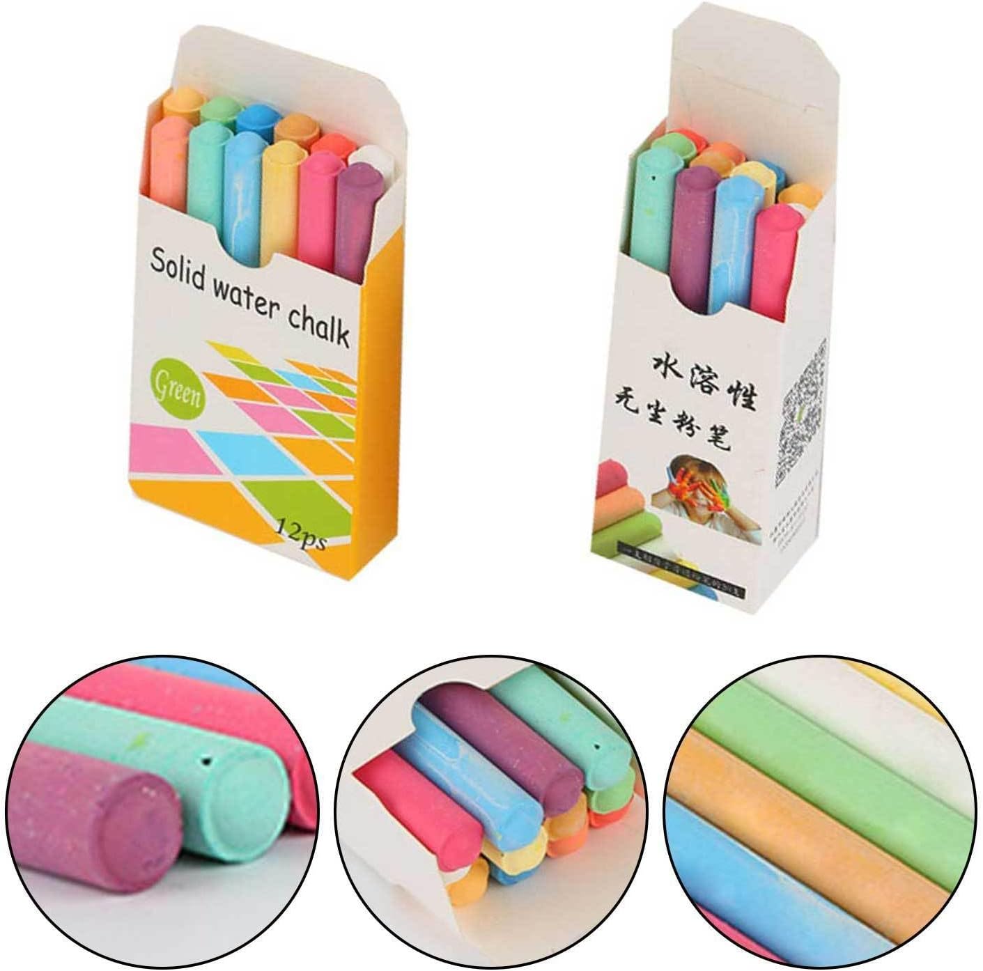 12pcs Colorful Dust Free Water Soluble Chalks for Teachers
