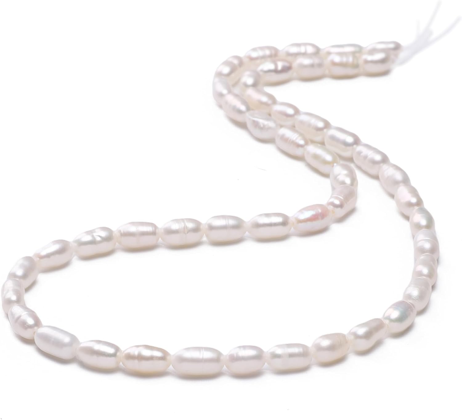 Natural Pearl Beads Rice 4-5mm White Freshwater Cultured Loose Gemstone Beads for DIY Jewelry Making 13.8''/Strand HQ - Image 7
