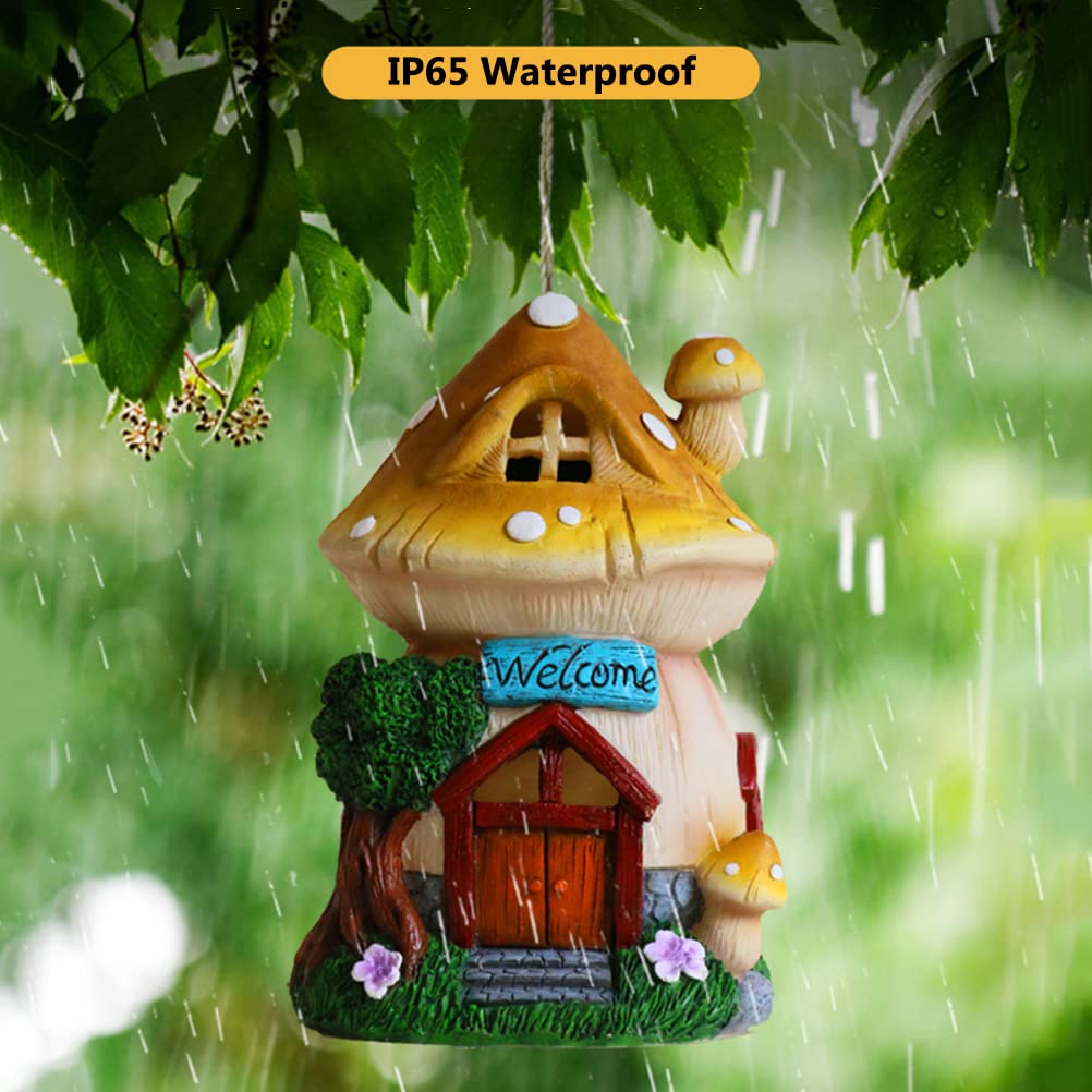 Decorazione Da Giardino A Energia Solare - Casa Delle Fate In Resina Con LED Impermeabile - Foto 12