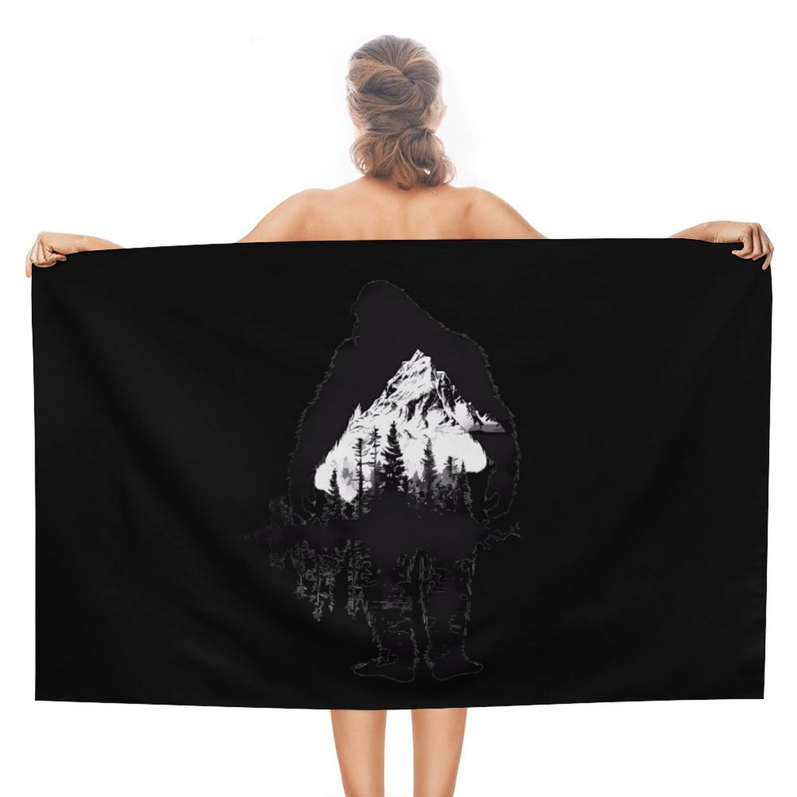 CGSBNGHA Bigfoot Mountain Pattern Beach Towels Soft Bathroom Bath Pool Swim Towels for Women Men