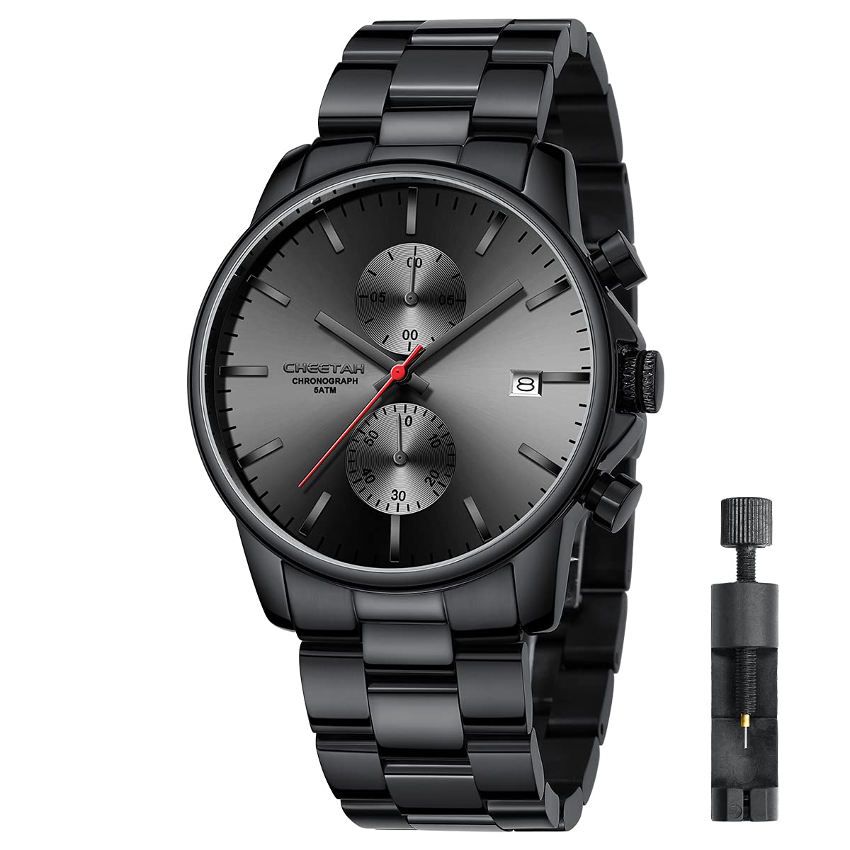 Affute Orologi da uomo in acciaio inox e metallo, stile casual, impermeabile, cronografo al quarzo, data automatica, lancette colorate…
