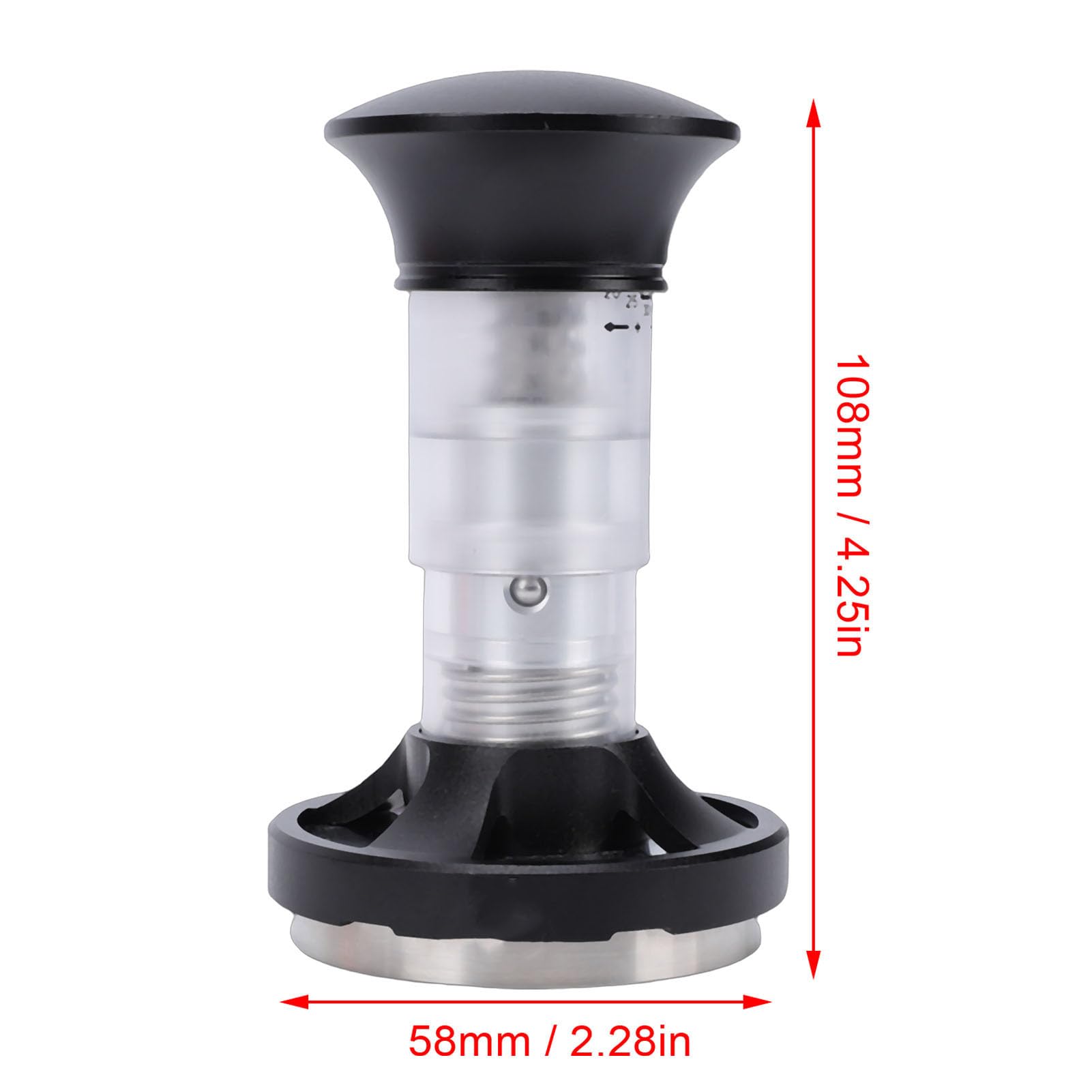 Zerodis Kaffee-Tamper 58 Mm, Federbelasteter Tamper mit Edelstahl-Wellenbasis für Barista-Kaffeezubehör zu Hause