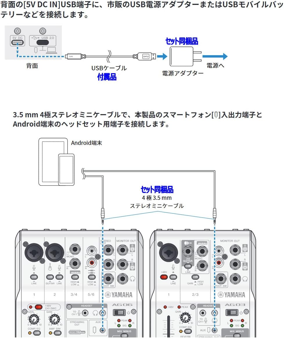 / AG06MK2 WHITE AT2020 Androidユーザー向け 【エミュレーター】 配信/DTMセット -AT2020コンデンサ