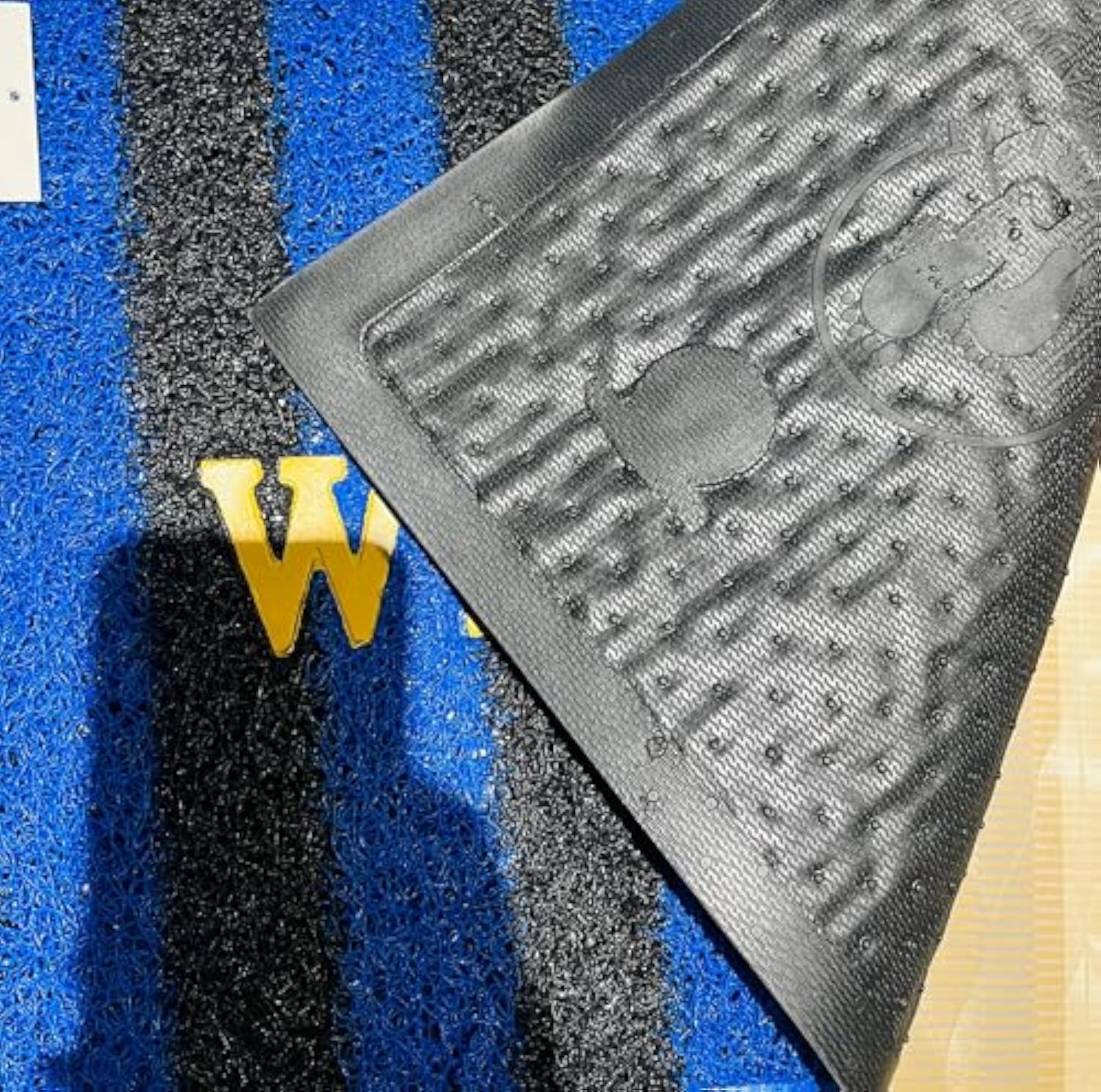 Welcome Door Mat with Striped Pattern