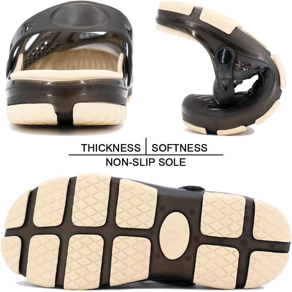 beister Mens Clogs Non Slip Water Shoes with Adjustable Strap, Lightweight Slip on Mules Garden Kitchen Outdoor Beach Yard Pool Shower Summer Sandals Slippers - Image 5