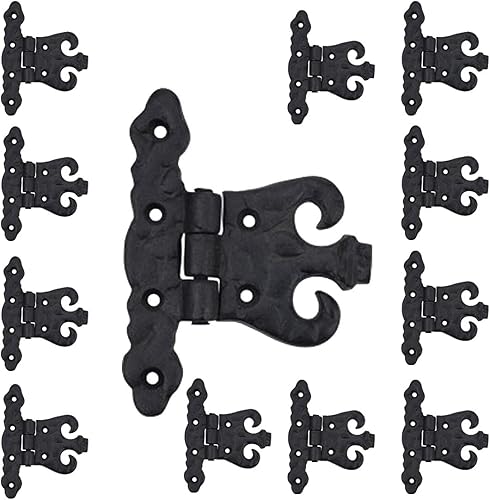 Vista 12 de Renovators Supply Manufacturing Bisagra negra de la puerta del gabinete con el hardware 4,5 adentro. Bisagra rasante resistente del soporte