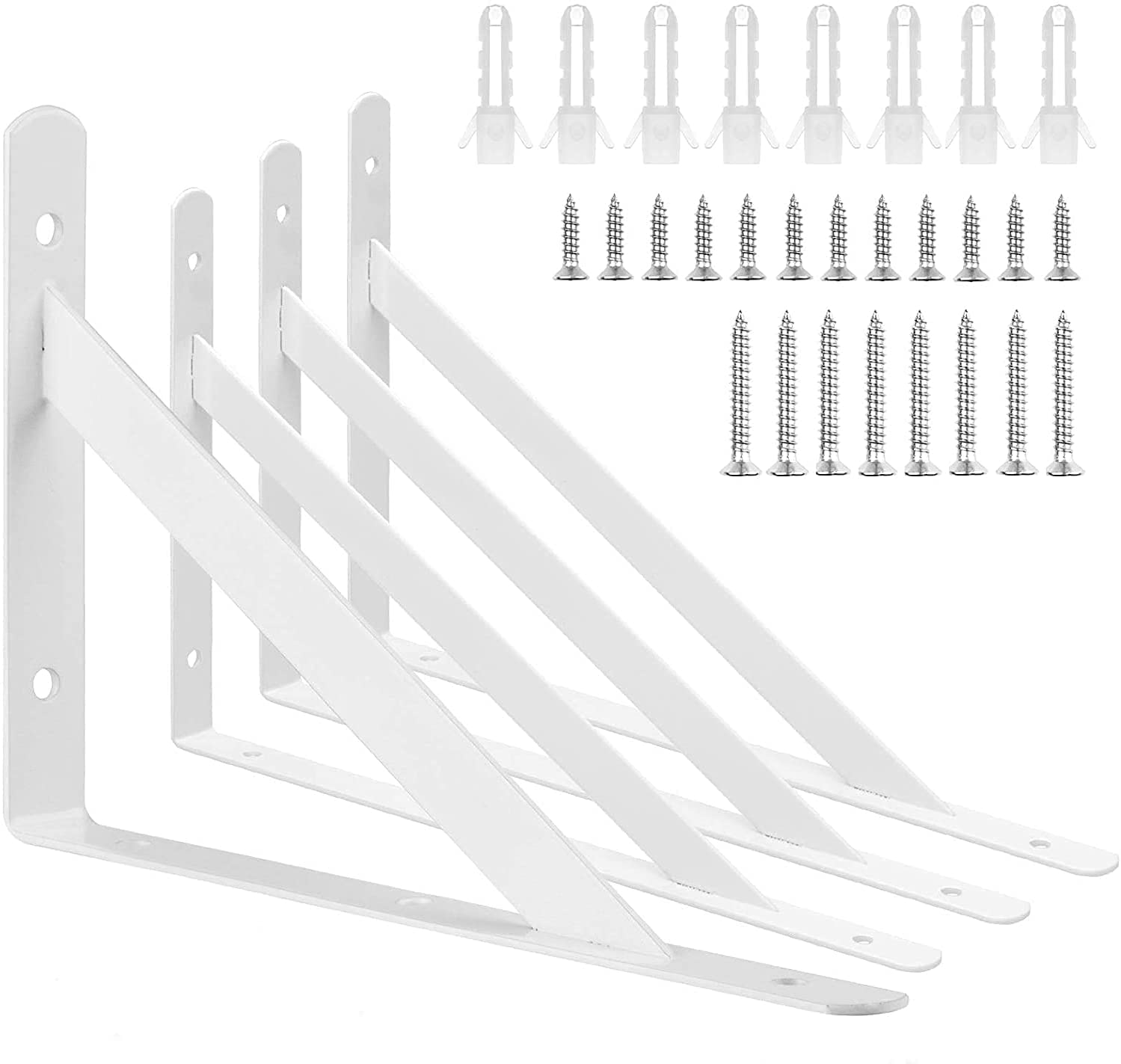 Amazon | BUYIJIUGE棚受け金具L字型 アイアンブラケット 4本セット