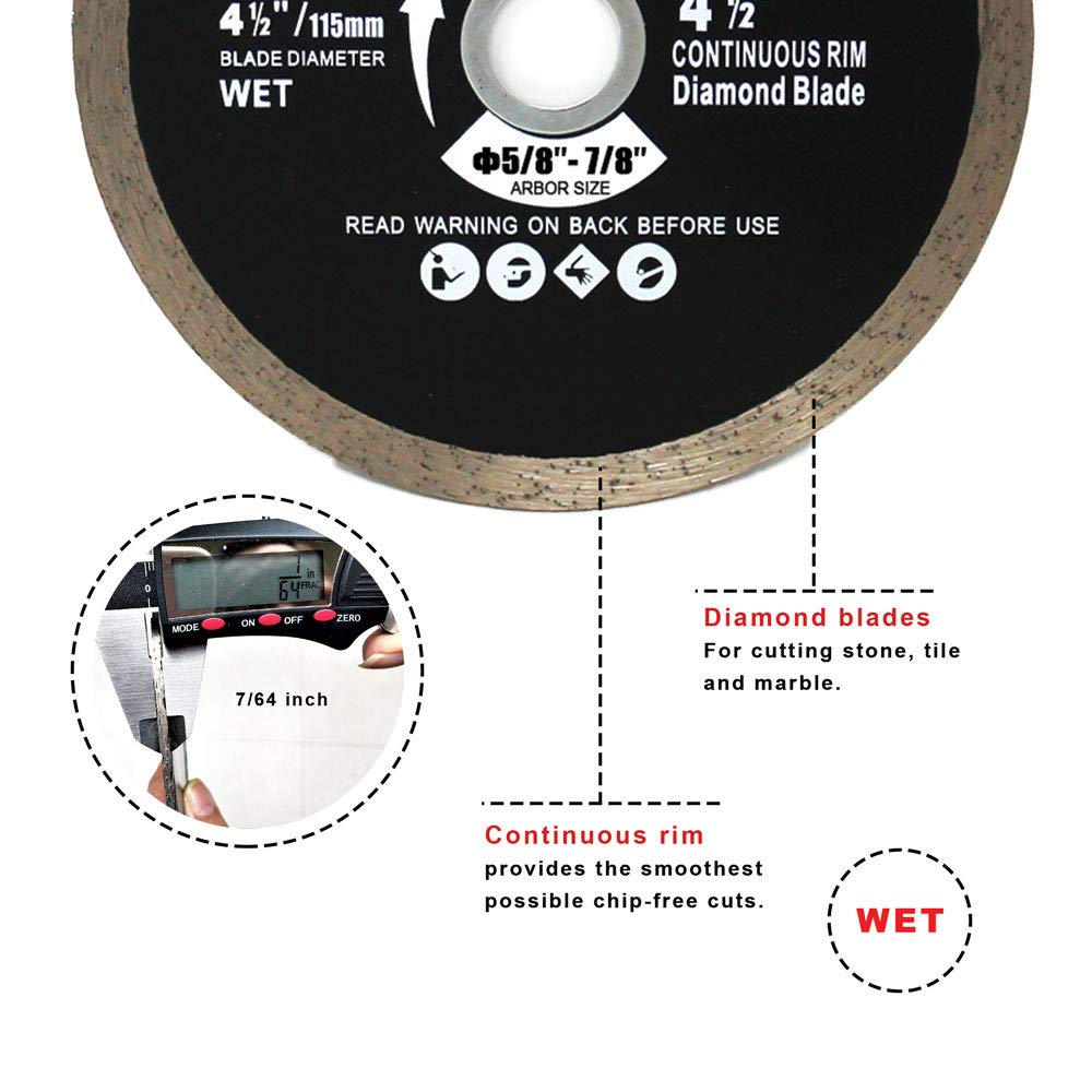 Toolman Circular Saw wet Blade Continuous Rim Universal Fit 4 12 For  Masonry works with DeWalt Makita Accessories STH040 : Amazon.com.au: Home  Improvement
