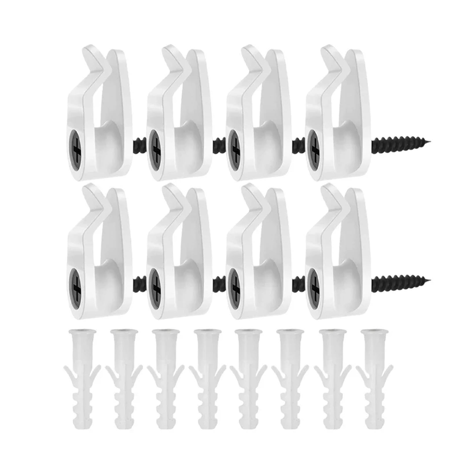 BAYNOPURIN Outdoor Light Hook Outdoor String Lights Clip Christmas Light Screw-in Hook Weatherproof Cable Hanger Fairy Holiday Decoration(White,50pcs)