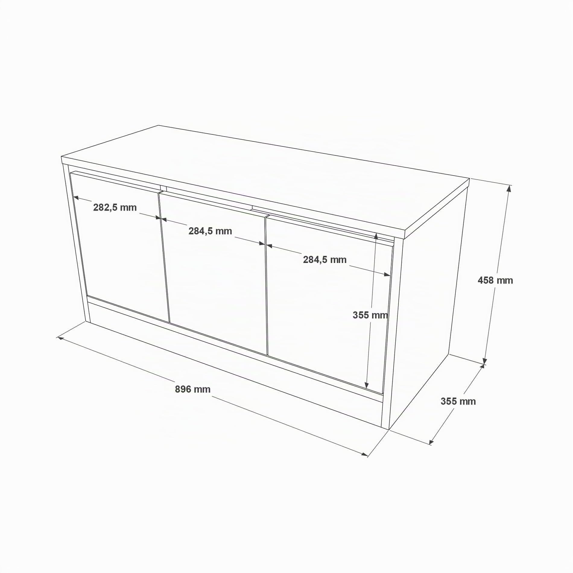 Rebecca Mobili Banc étagère à chaussures, meuble pour chaussures d'entrée, blanc gris foncé, aggloméré simili cuir, avec 4 compartiments, avec assise - dimensions HxLxP : 46 x 89,5 x 35,5 cm - Art.