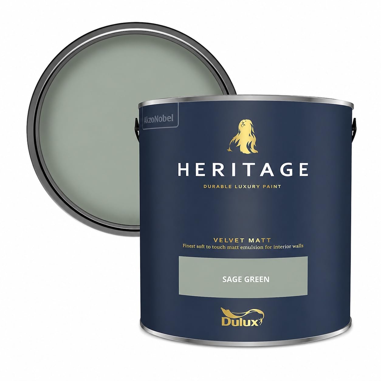 DRW Sage Green Matt Emulsion Paint 2.5L | Interior Wall and Ceiling Paint | Smooth Luxurious Matt Finish | Durable Low Sheen Paint for Living Room Bedroom Hallway and Dining Room