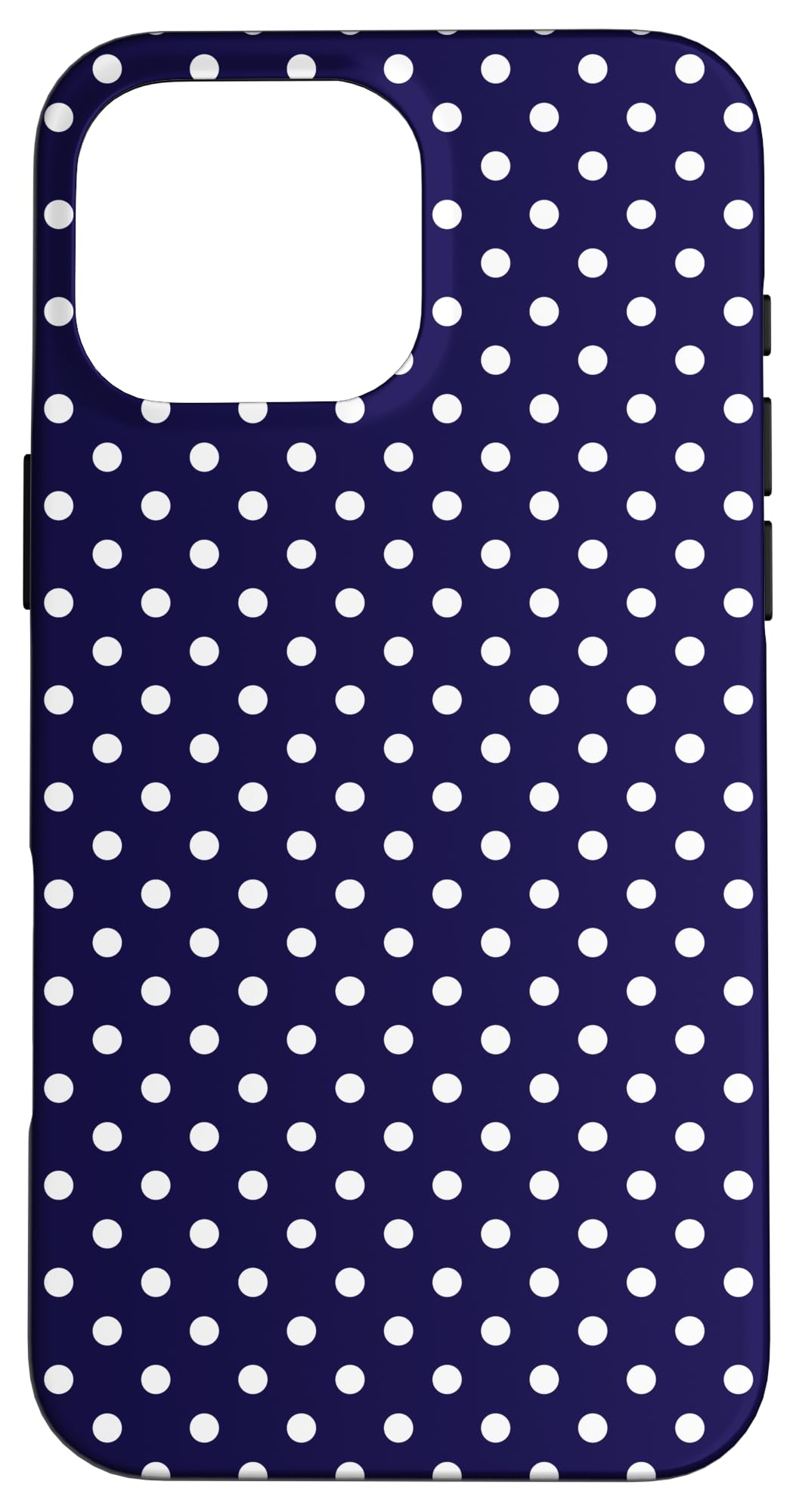Classic Navy Blue Polkadots Pattern, Boho Polka Dot Case for iPhone 16 Pro Max
