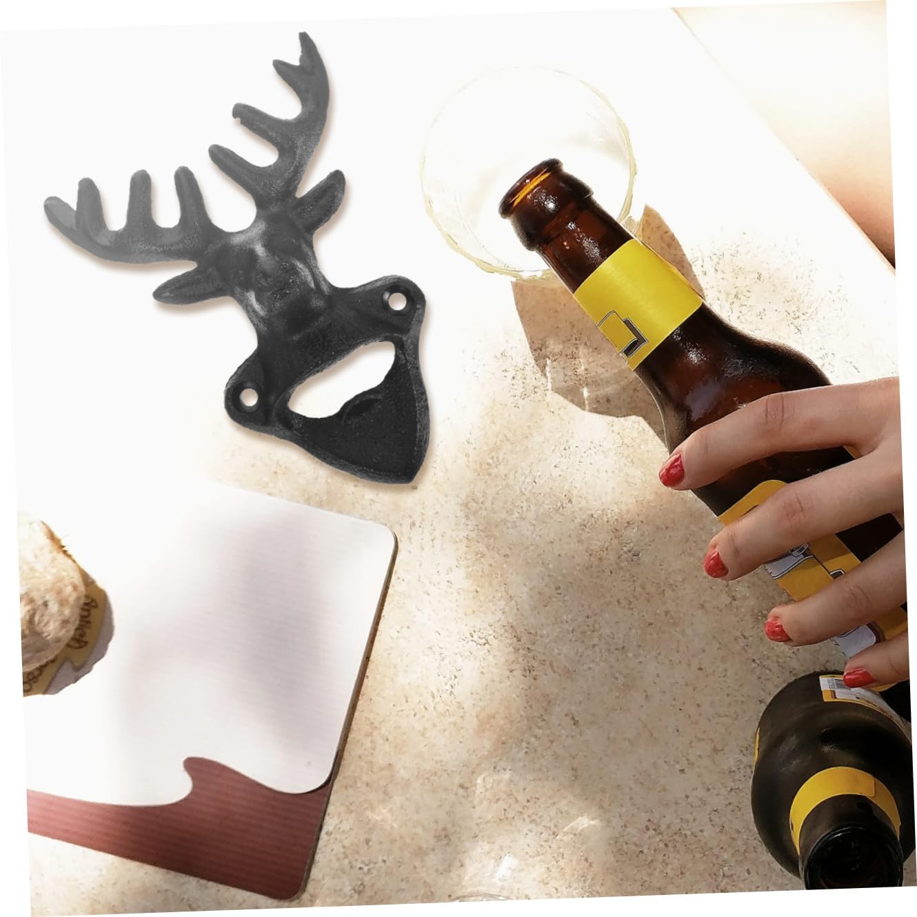 BESTYASH Flaschenöffner für Wein und Bier Manueller Handflaschenöffner aus Kompakt für Outdoor-aktivitäten und Partys