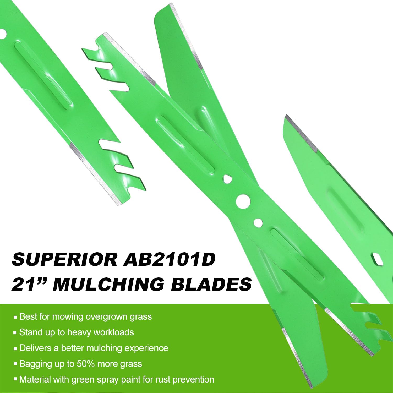 LM2130 LM2135SP - Kit de cuchillas para mantillo de 53.3 cm compatible con cortacésped EGO de 21 pulgadas LM2130SP LM2150SP LM2156SP LM2133, hoja de repuesto para ab2101D, verde