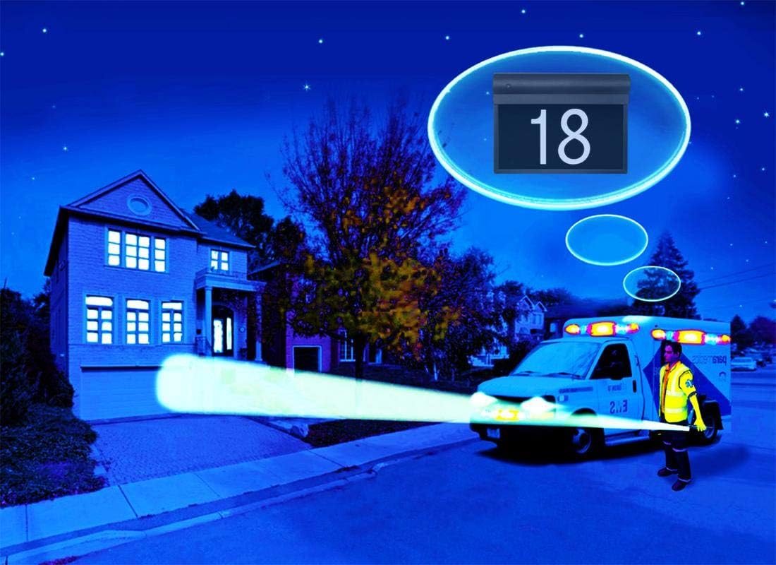 Personalized and Customized Illuminated LED Address Sign (Electrical), Classic Style, 10 Inch, Bright Red