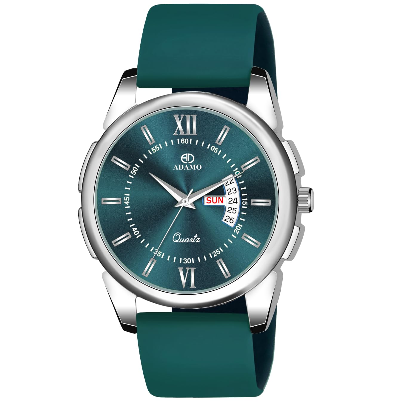 ADAMO Designer Dark Green Round Dial Day & Date Mens & Boys Watch 883SLI17 (B0CZR8V9WB) Amazon Price History, Amazon Price Tracker