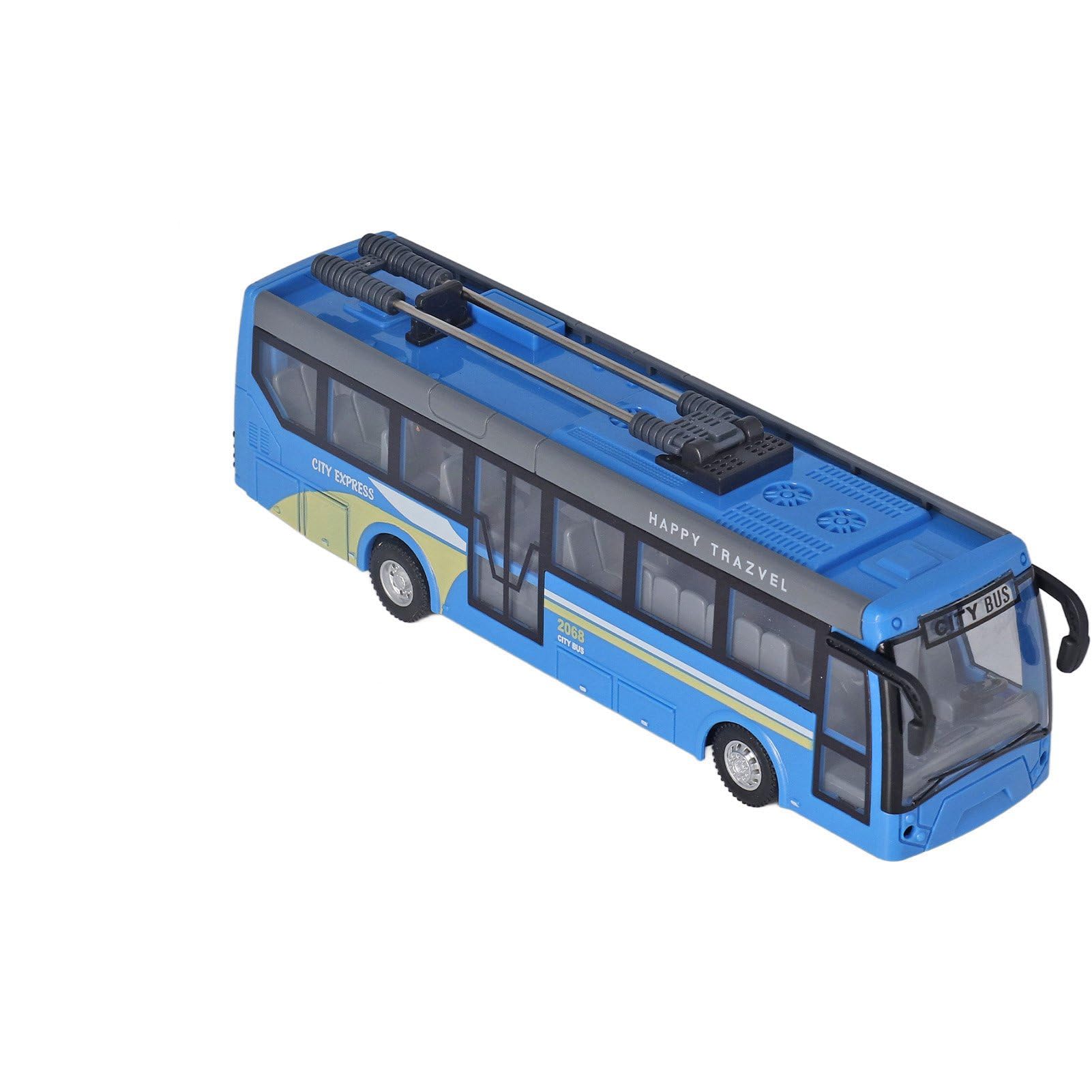Doppeldecker-Bus-Spielzeug, Ferngesteuerter Schulbus mit Hoher Simulation, Alle Richtungen, Wiederaufladbar für Kinder (Blau)