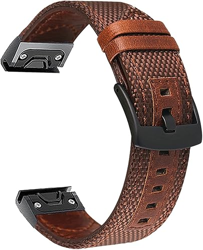 KAPPDE Correa para Garmin Fenix 6 6X Pro Fenix 5 5 PlusForerunner 935 945 correa de muñeca de liberación rápida accesorios Fenix 3 3HR color marrón