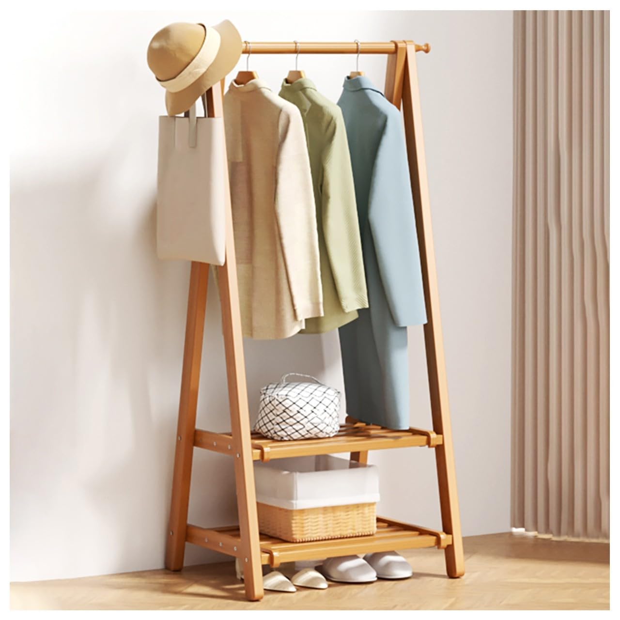 Armoire à chaussures multifonction en bambou pour entrée ordonnée