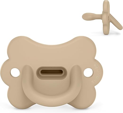 Suavinex, Chupete Todo Silicona, para Bebés 6/18 Meses, con Tetina Fisiológica Sx Pro, Súper Blandito y Flexible, Ideal para Dormir, Respeta el Desarrollo Bucodental, Butterfly, Irish Cream