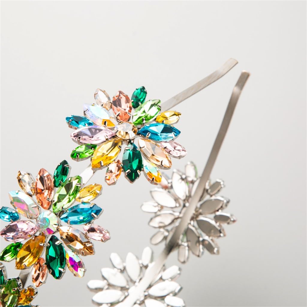 FMURY - Fasce per capelli da donna, in lega resistente, con strass colorati, accessori per capelli