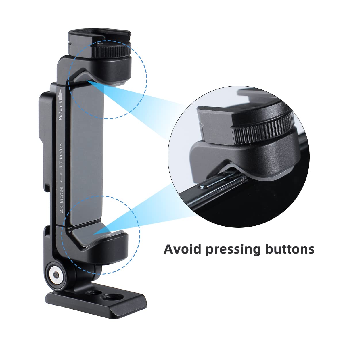 ARNARKOK Smartphone Halterung Aluminium - Verstellbar 2,4-3,7 Zoll Universal