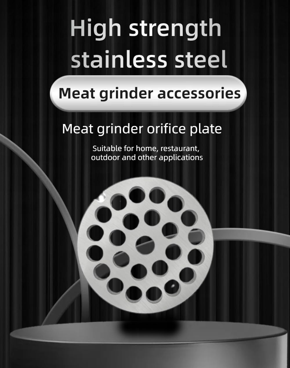 #12 Stainless Steel Meat Grinder Plate Discs Blades Compatible with FGA Food Chopper and Hobart, Cabelas, Weston, LEM, MTN Meat Grinders,Cutting Disks Heavy Duty (12/25 Hole Plate)