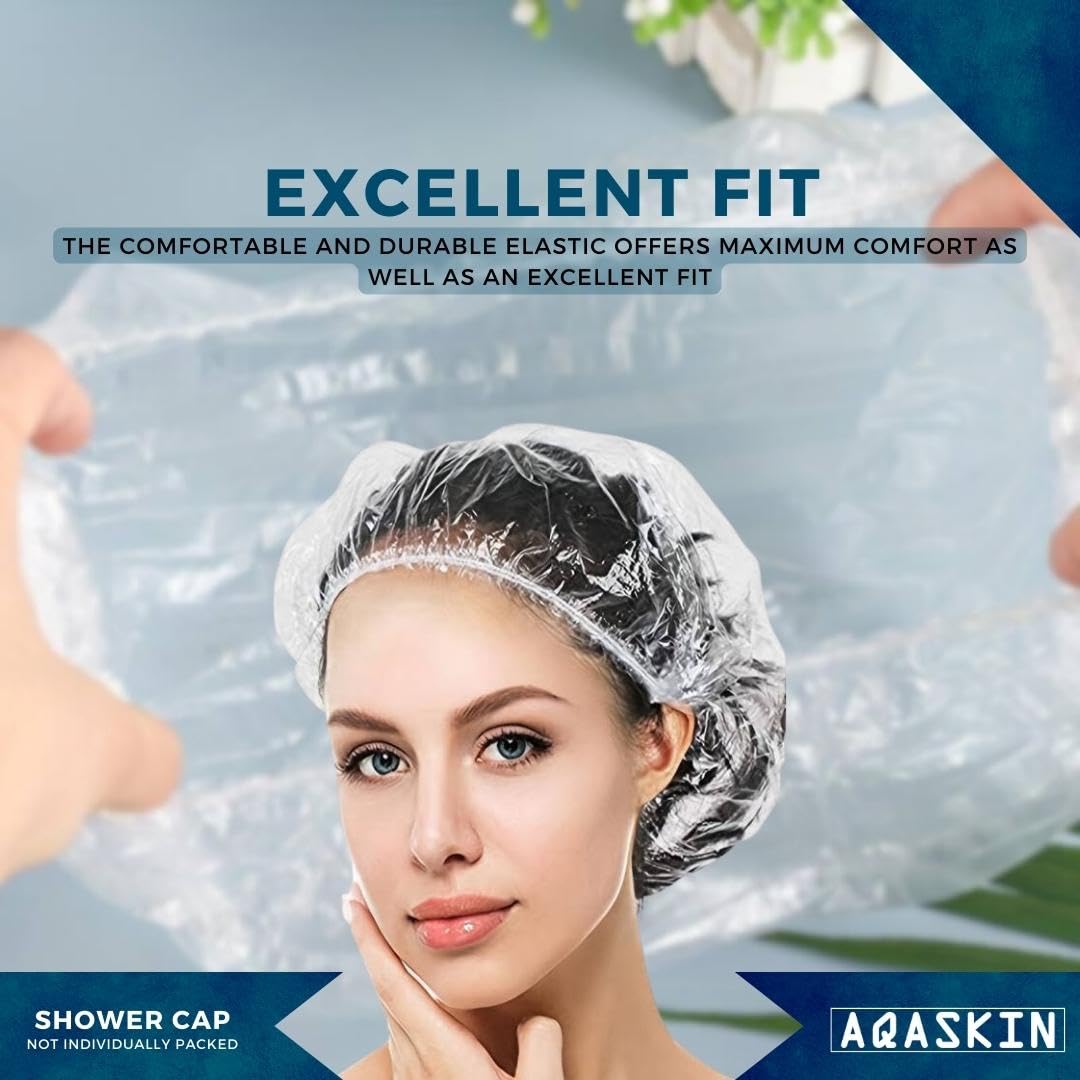 Disposable Shower Caps, Disposable PE Caps, Shower Caps - Ideal for Hotel, Spa, Hairdressing Shower - Also Individually Packed (Diameter 50 cm - Pack of 100) - Image 4