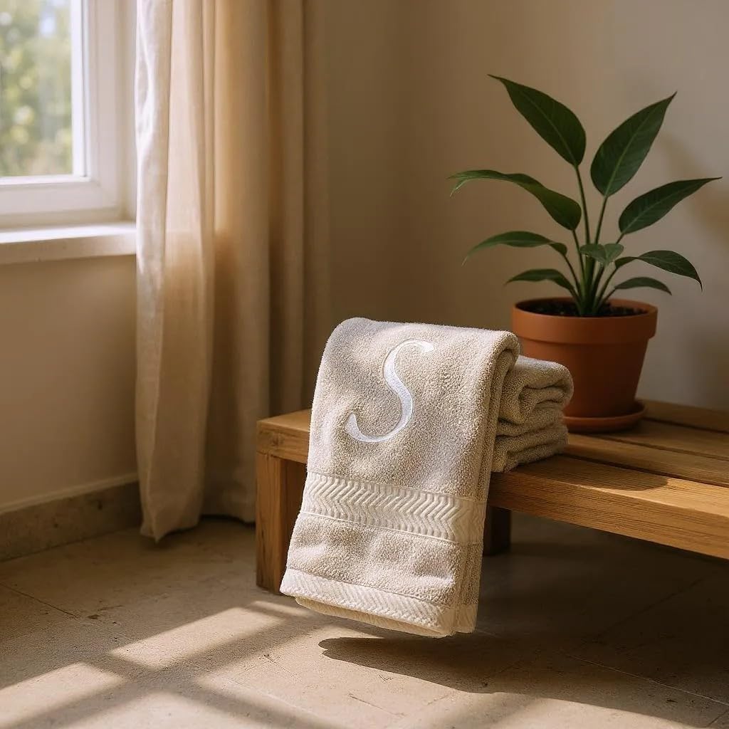 BY LORA Bath Towel 27" x 54" for Gift - Free Embroidered Pool Towels - Embroidered Bath Towels - Lime Green - 2 Pack